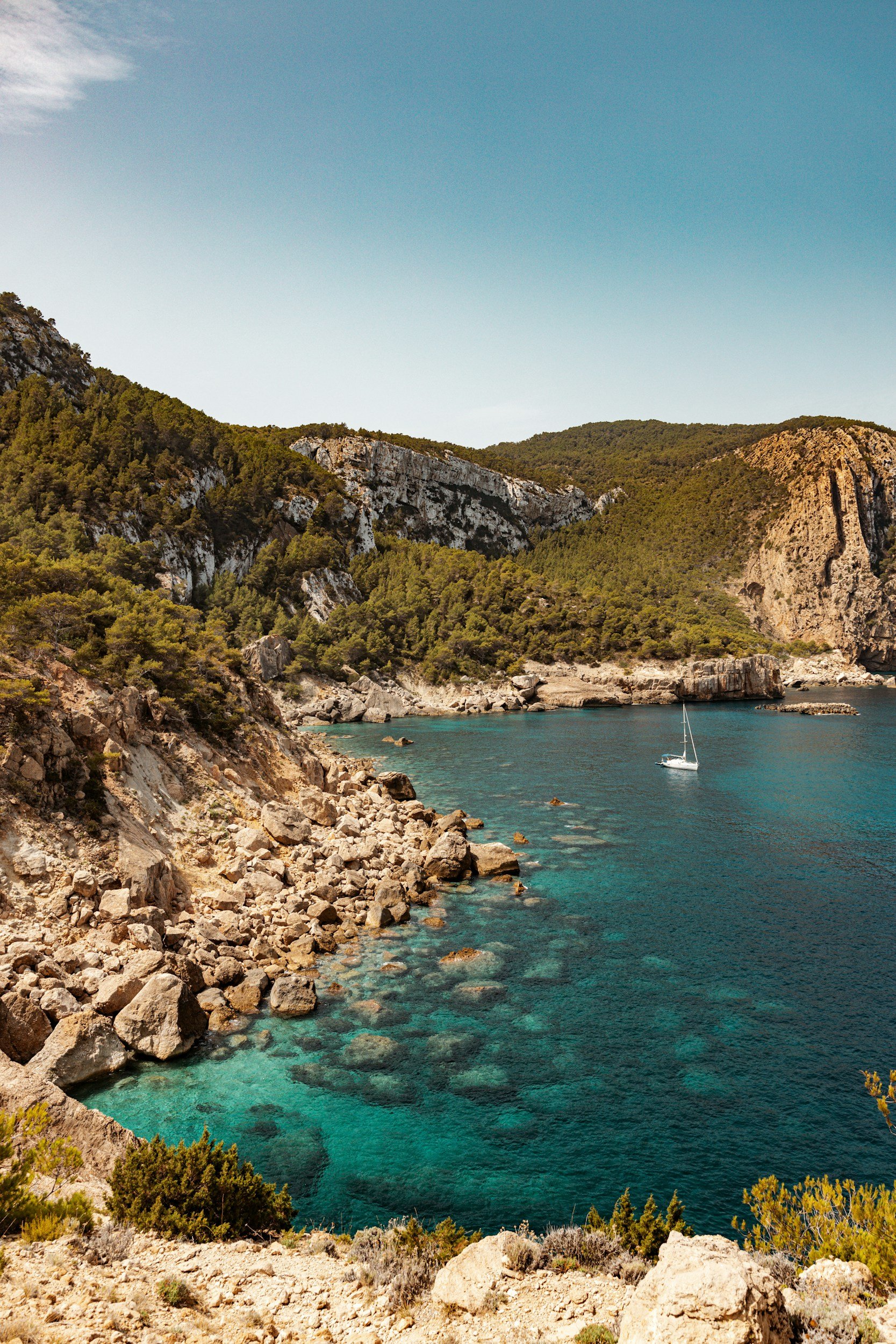 Mediterranean coastline and turquoise water