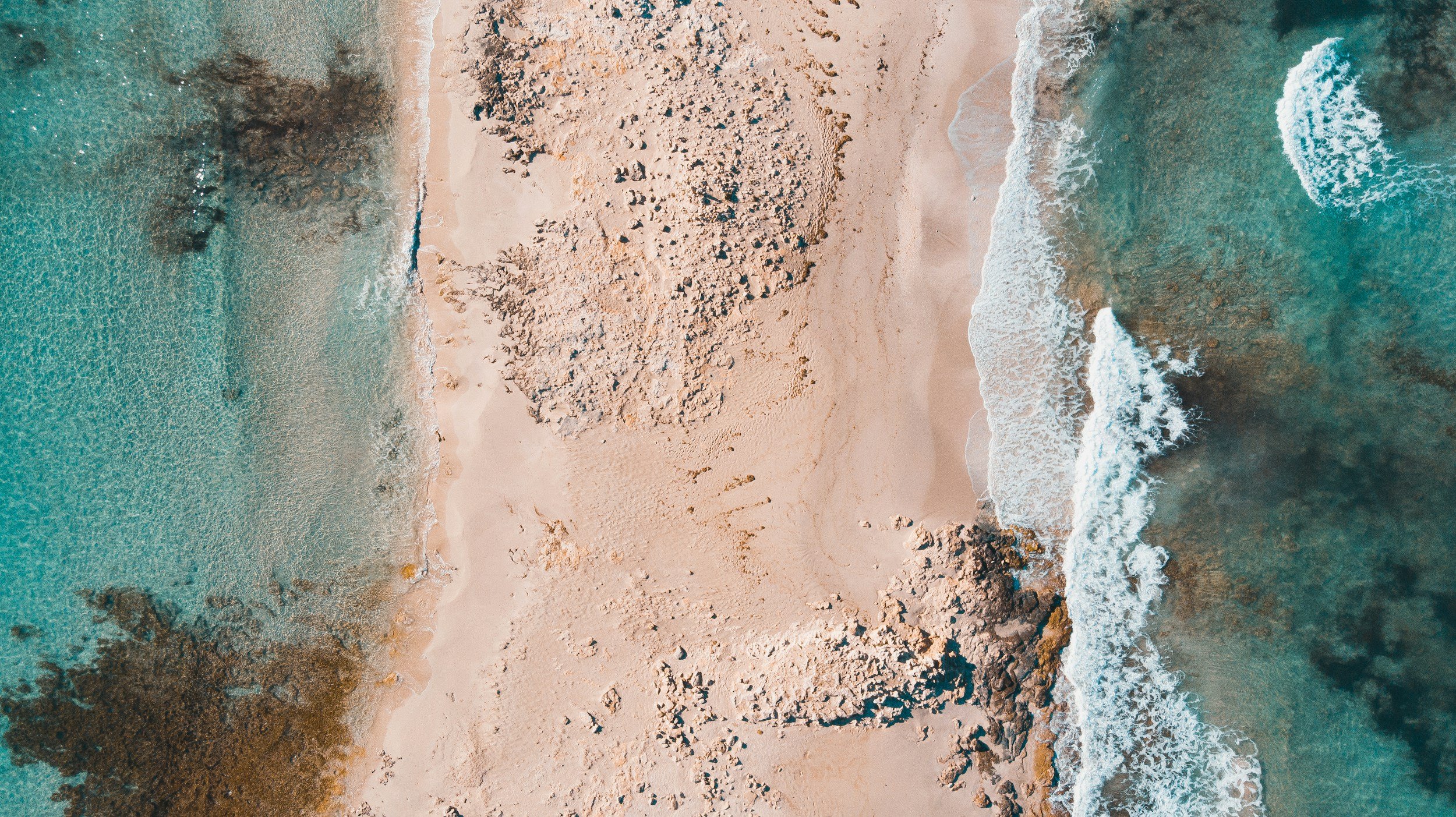 Aerial view of a Mediterranean beach